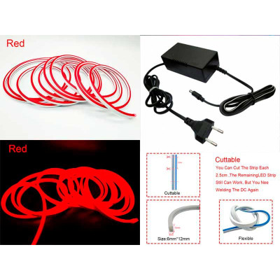 Autodekoration Neon 5m 12V/220V rot